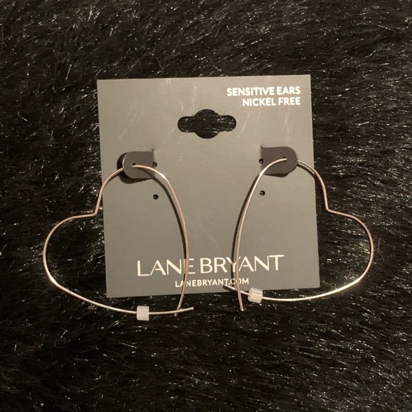 Lane Bryant Jewelry - Heart shaped silver hoop earrings